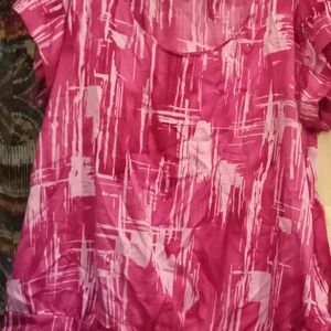 5/$12 The Limited Hot And Light Pink Abstract Women's Top